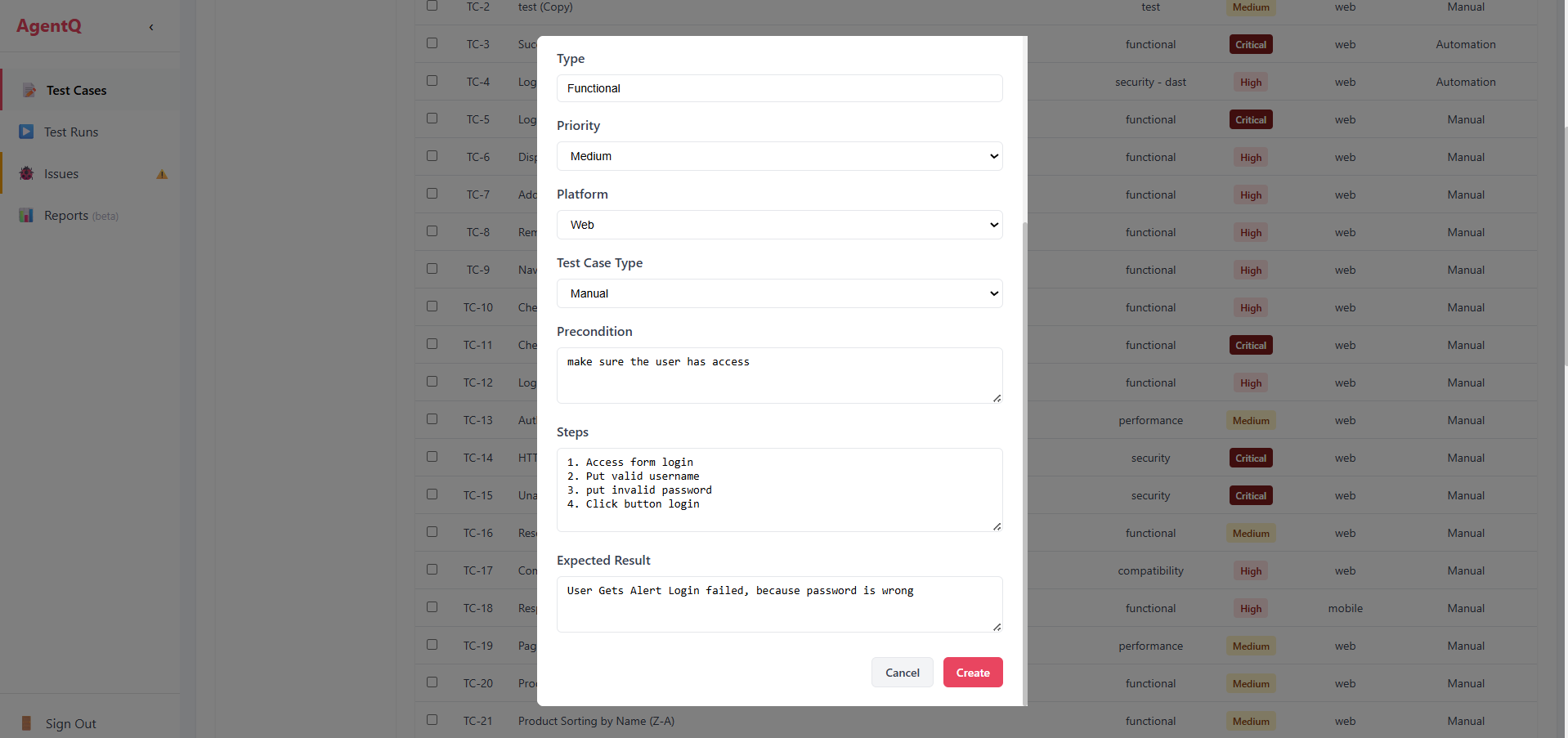 Add Test Case Details